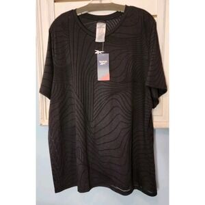 Reebok Women's Burnout T-Shirt Black Size 2X Training Tee Speedwick NEW‎